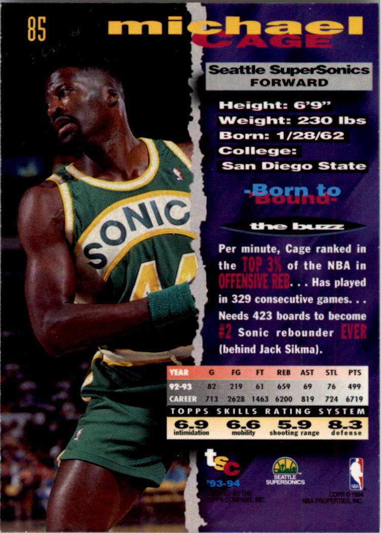 : 1993-94 Topps Stadium Club #297 Detlef Schrempf NM-MT Seattle  SuperSonics Basketball : Collectibles & Fine Art