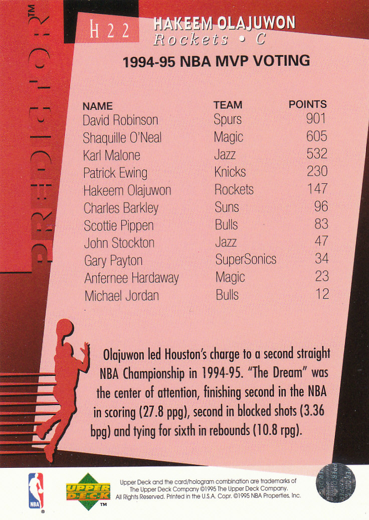 1994/1995 Upper Deck Basketball Part 2 Insert Cards - Picture 11 of 31