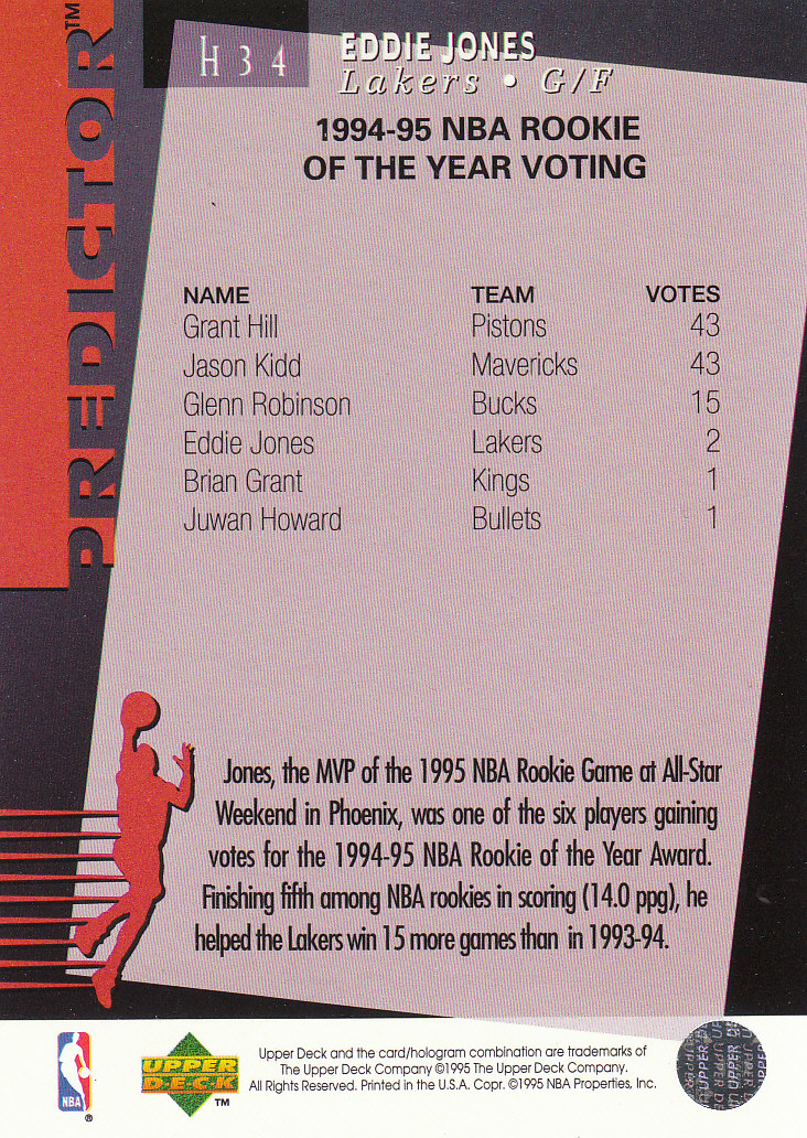 1994/1995 Upper Deck Basketball Part 2 Insert Cards - Picture 15 of 31