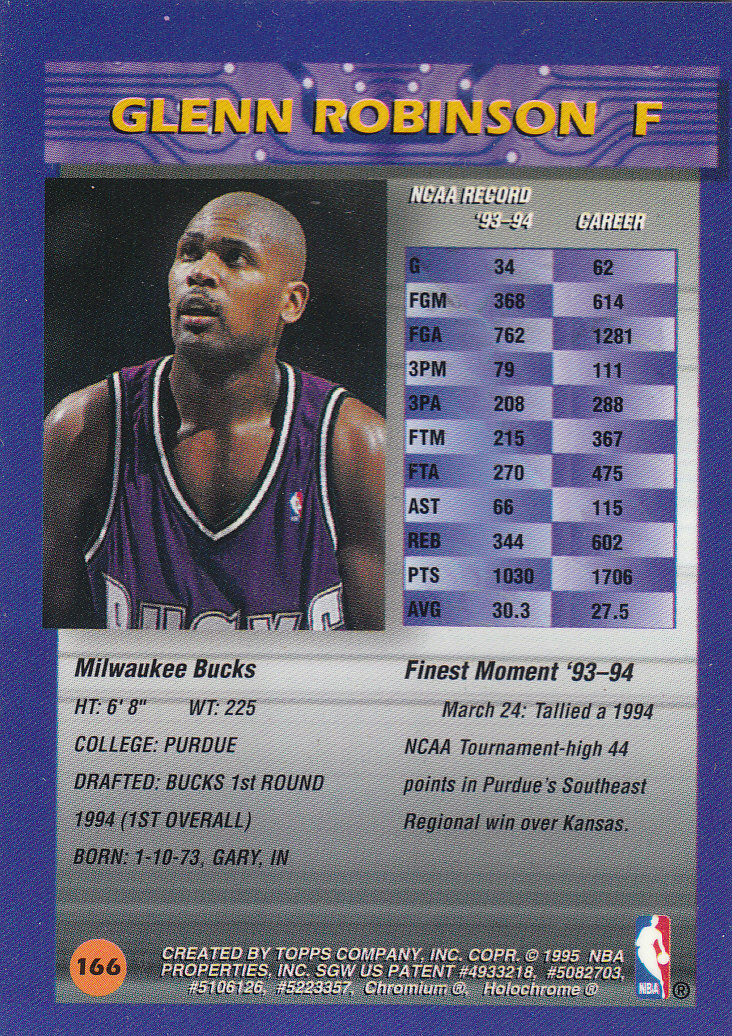 1994/1995 Finest Basketball Part 1 Main Set Cards #1 to #330 - Picture 97 of 417