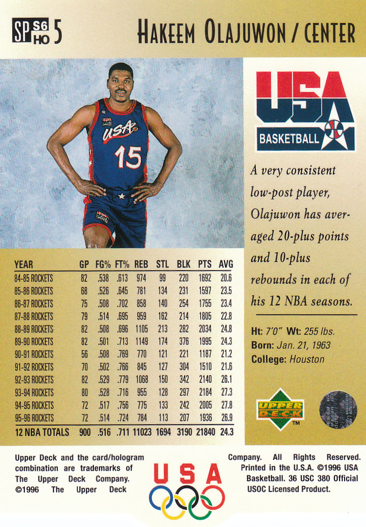 1996 USA (Upper Deck) Basketball - Picture 137 of 145