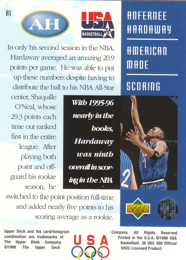 1996 USA (Upper Deck) Basketball - Picture 123 of 145