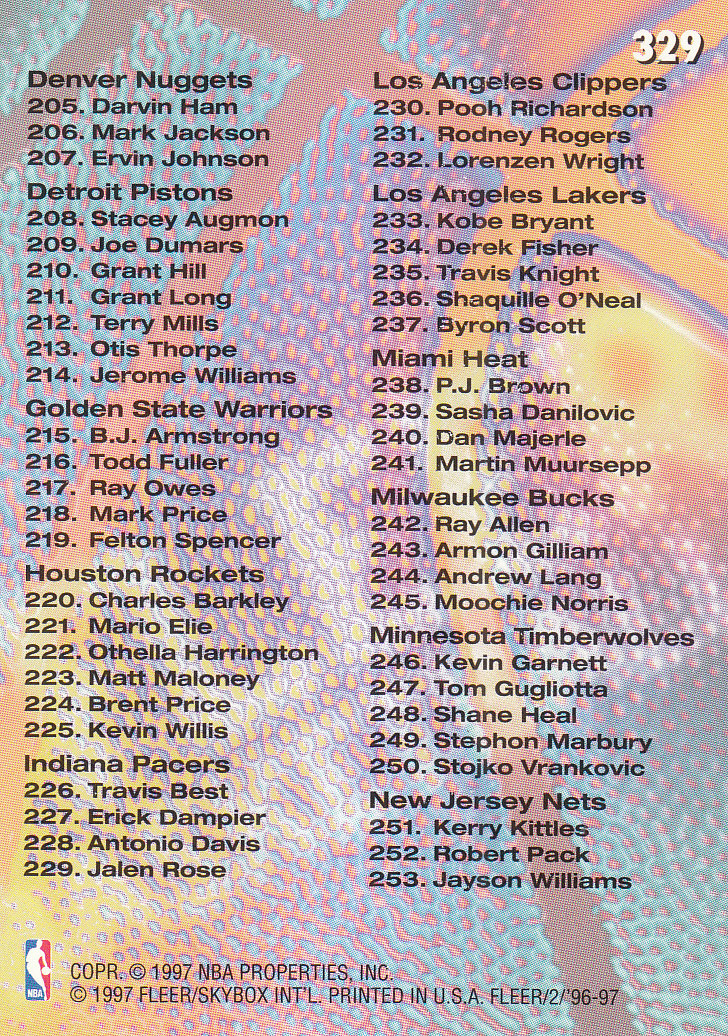 1996/97 Fleer European Basketball - Picture 331 of 333