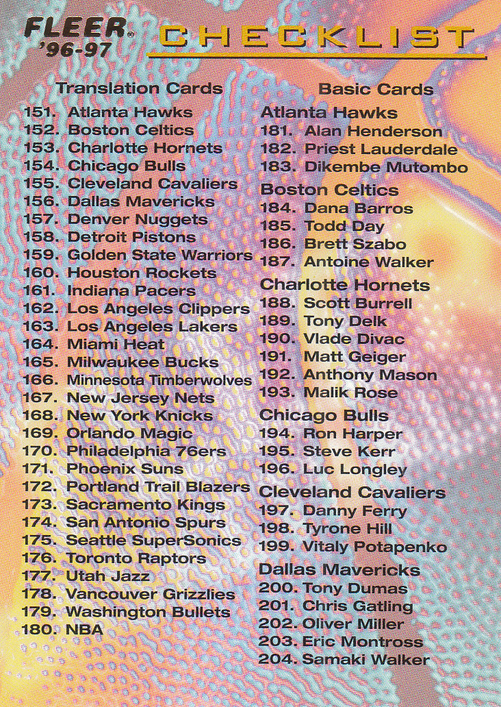1996/97 Fleer European Basketball - Picture 330 of 333