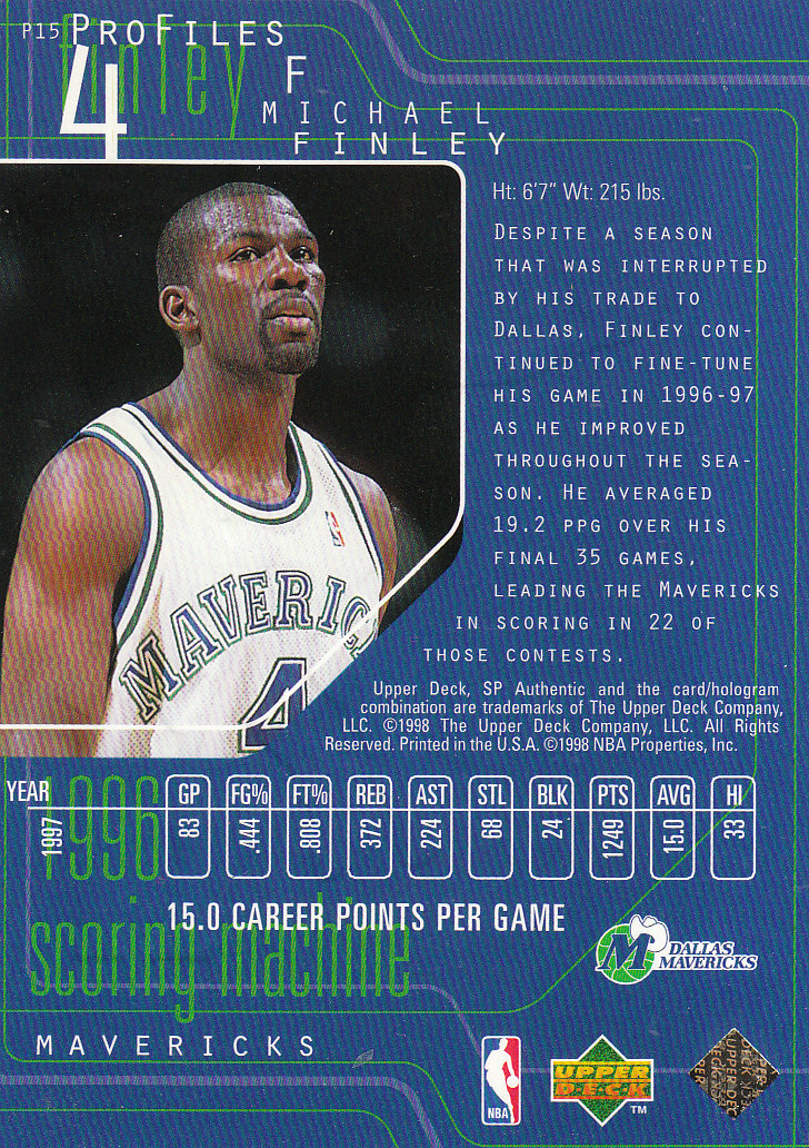1997/1998 SP Authentic (Upper Deck) Basketball - Picture 247 of 253
