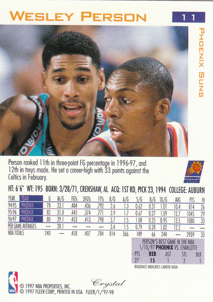 1997/1998 Fleer Basketball Part 2 Parallel Cards - Picture 7 of 107