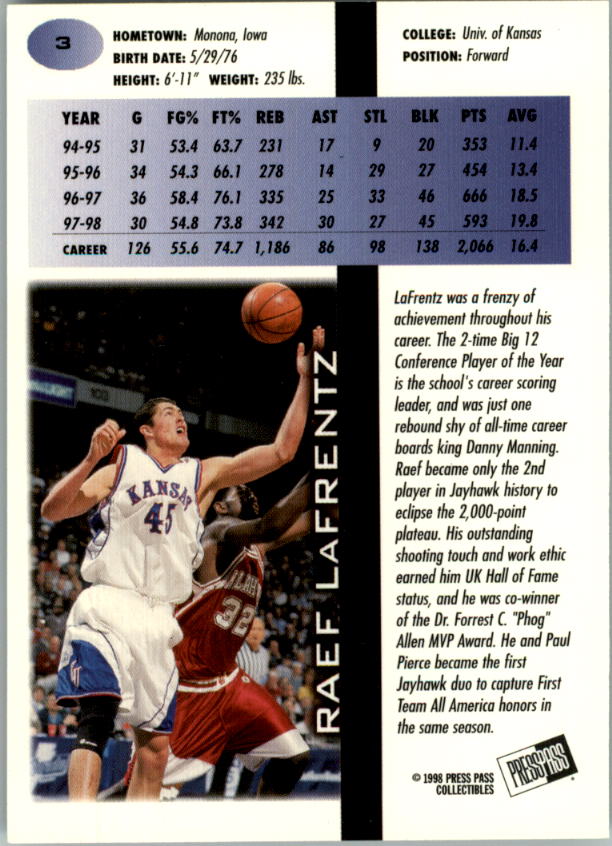 1998 Press Pass Basketball Card Pick (Gold Foil) - Picture 7 of 87