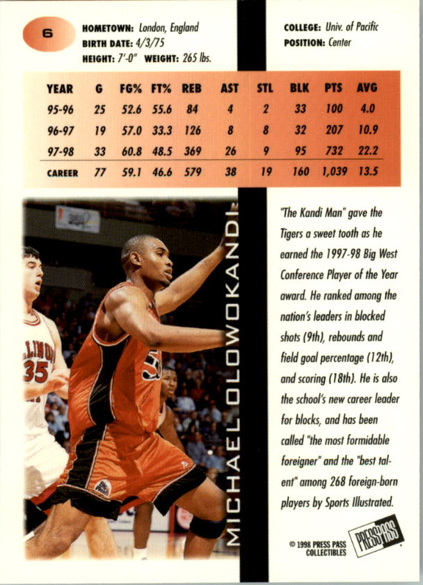 1998 Press Pass Basketball Card Pick (Gold Foil) - Picture 13 of 87