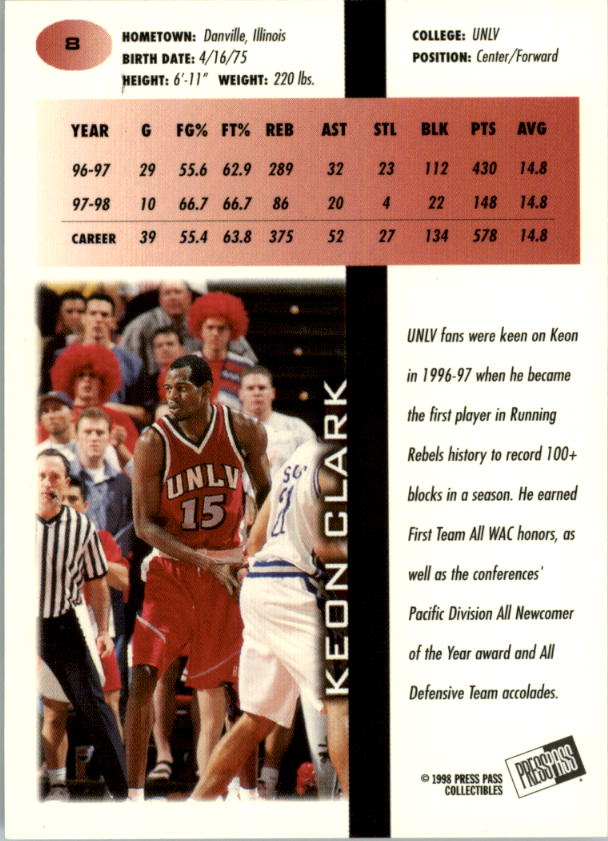 1998 Press Pass Basketball Card Pick (Gold Foil) - Picture 17 of 87