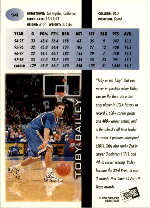 1998 Press Pass Basketball Card Pick (Gold Foil) - Picture 29 of 87
