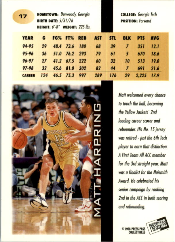1998 Press Pass Basketball Card Pick (Gold Foil) - Picture 35 of 87