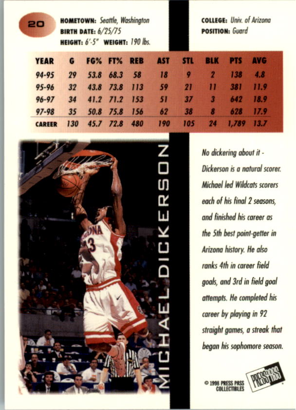 1998 Press Pass Basketball Card Pick (Gold Foil) - Picture 41 of 87