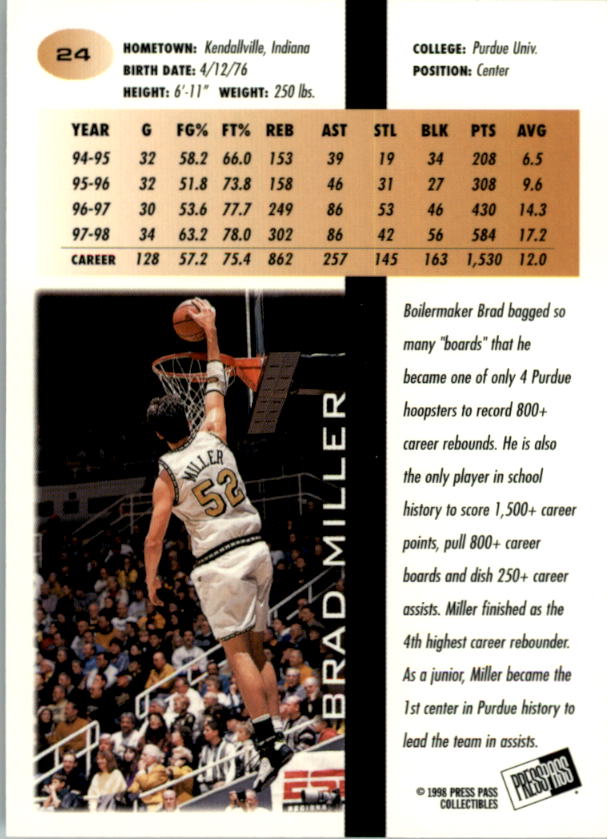 1998 Press Pass Basketball Card Pick (Gold Foil) - Picture 49 of 87