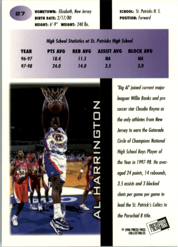 1998 Press Pass Basketball Card Pick (Gold Foil) - Picture 55 of 87