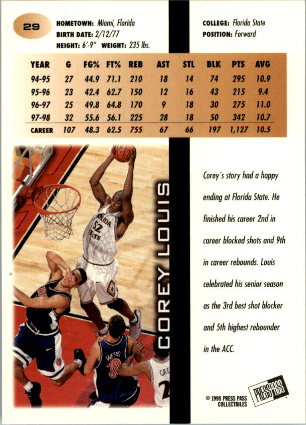 1998 Press Pass Basketball Card Pick (Gold Foil) - Picture 59 of 87
