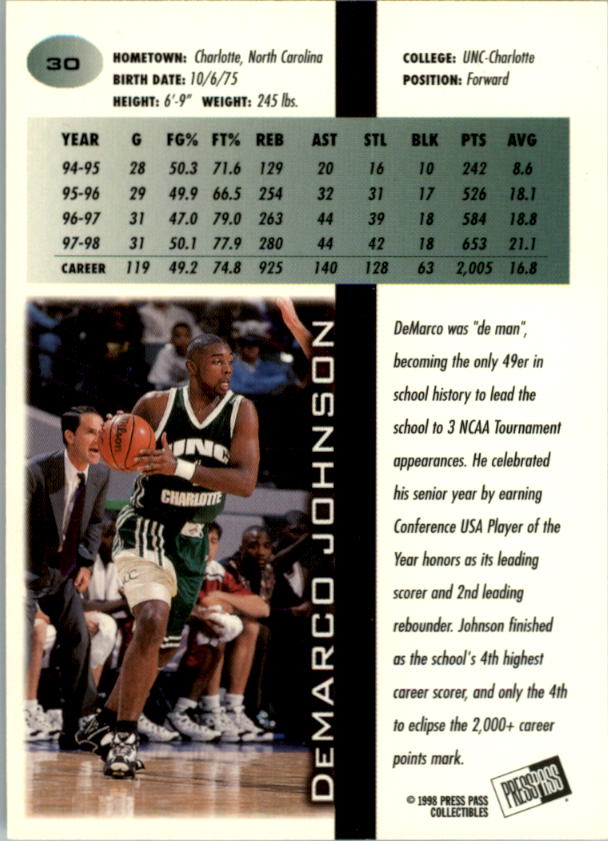 1998 Press Pass Basketball Card Pick (Gold Foil) - Picture 61 of 87