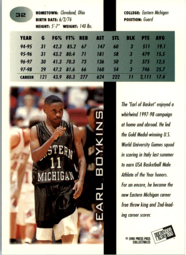 1998 Press Pass Basketball Card Pick (Gold Foil) - Picture 65 of 87