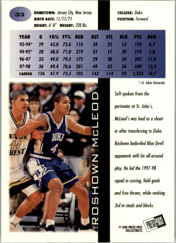 1998 Press Pass Basketball Card Pick (Gold Foil) - Picture 67 of 87