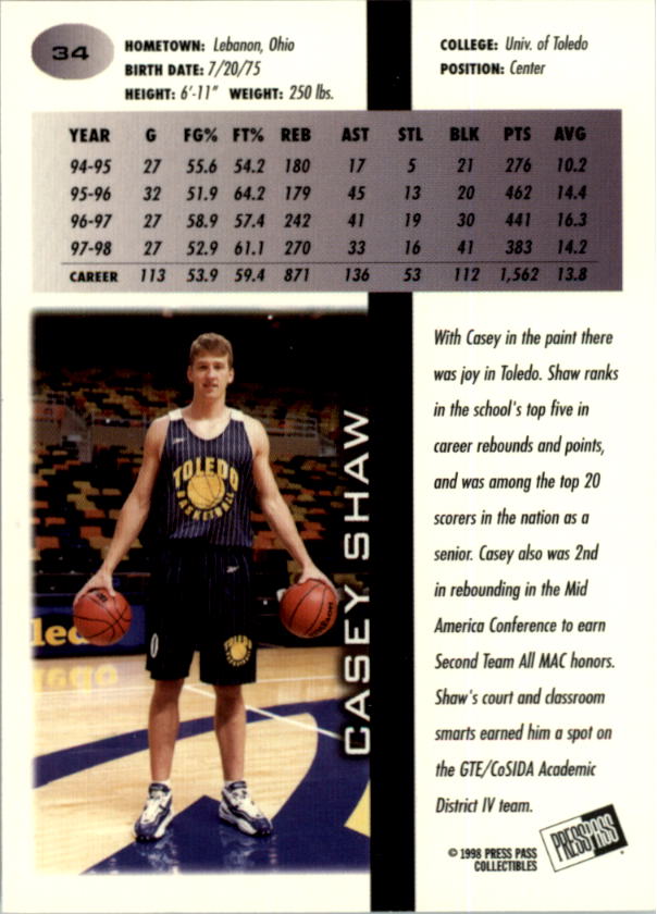 1998 Press Pass Basketball Card Pick (Gold Foil) - Picture 69 of 87