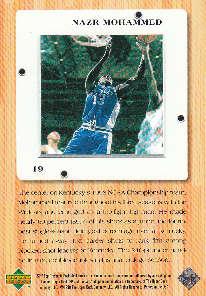 1998 SP Top Prospects (Upper Deck) Basketball - Picture 27 of 47