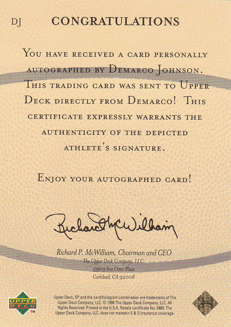 1998 SP Top Prospects (Upper Deck) Basketball - Picture 47 of 47
