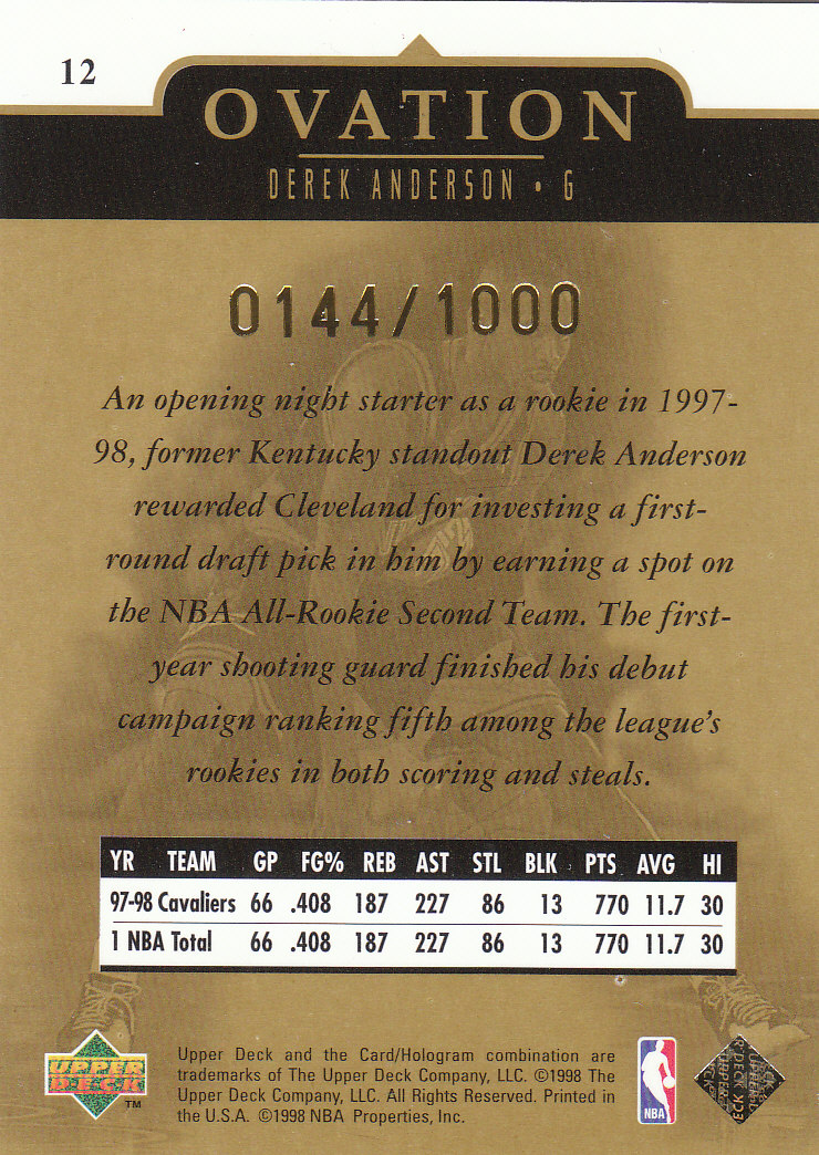 1998/1999 Ovation (Upper Deck) Basketball - Picture 67 of 67