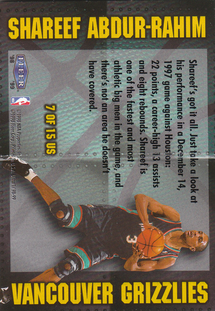 1998/1999 Ultra (Fleer) Basketball Part 2 Parallel and Insert Cards - Picture 175 of 185