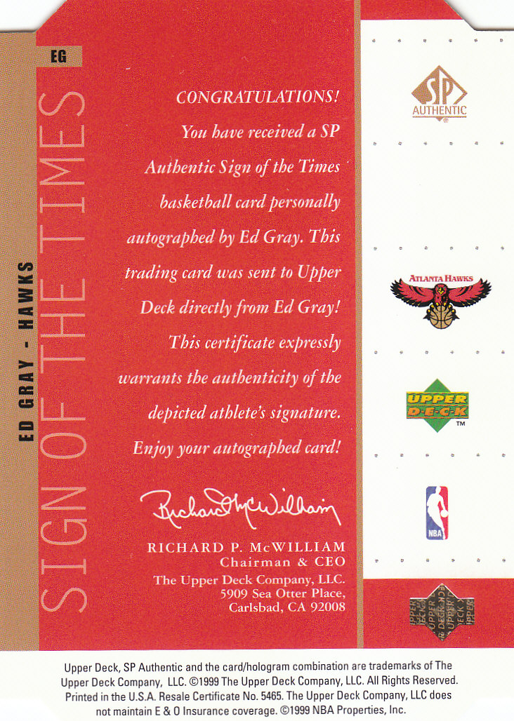 1998/1999 SP Authentic (Upper Deck) Basketball - Picture 129 of 129