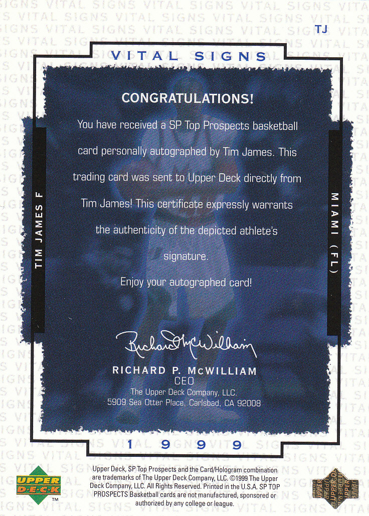 1999 SP Top Prospects (Upper Deck) Basketball - Picture 71 of 71