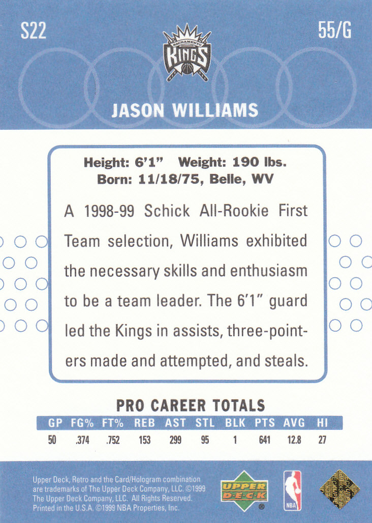 1999/2000 Retro (Upper Deck) Basketball - Picture 220 of 224