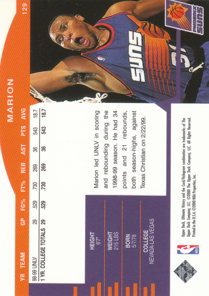 1999/2000 Ultimate Victory (Upper Deck) Basketball - Picture 169 of 169