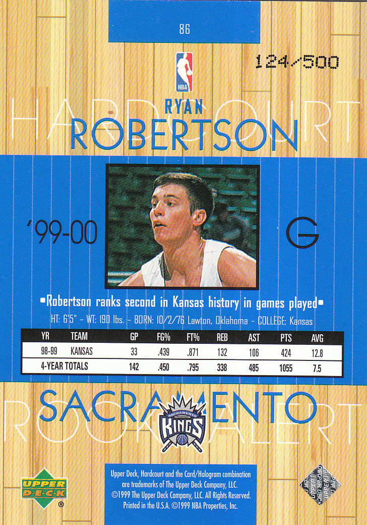 1999/2000 Hardcourt (Upper Deck) Basketball - Picture 55 of 57