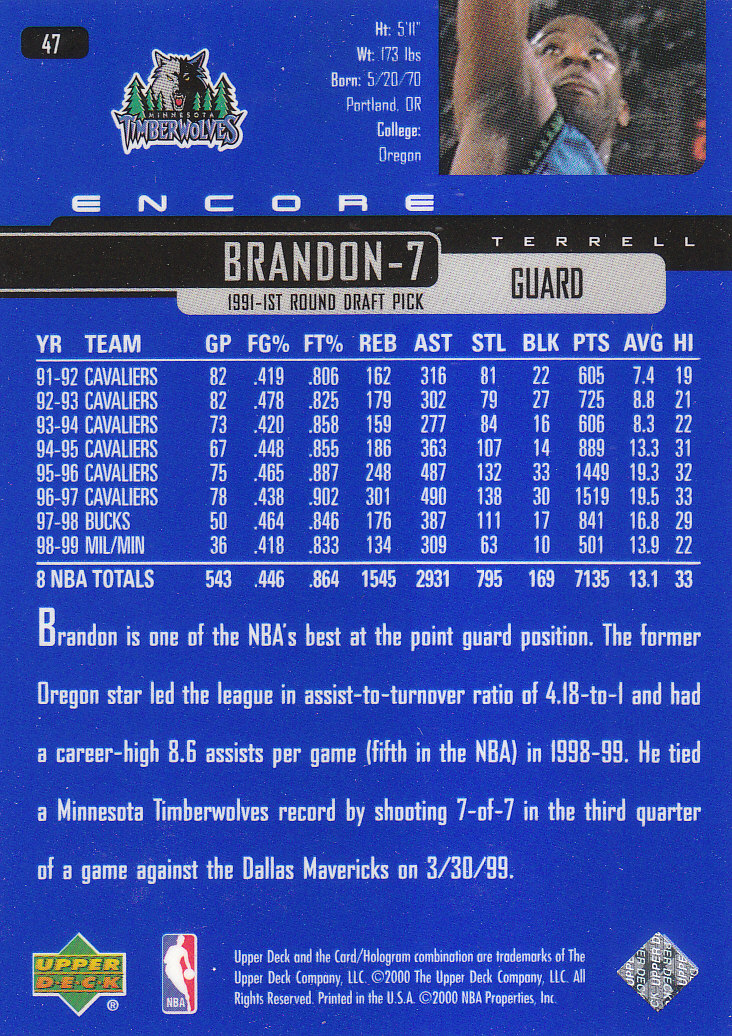 1999/2000 Encore (Upper Deck) Basketball - Picture 91 of 203