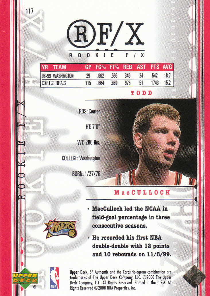 1999/2000 SP Authentic (Upper Deck) Basketball - Picture 45 of 201