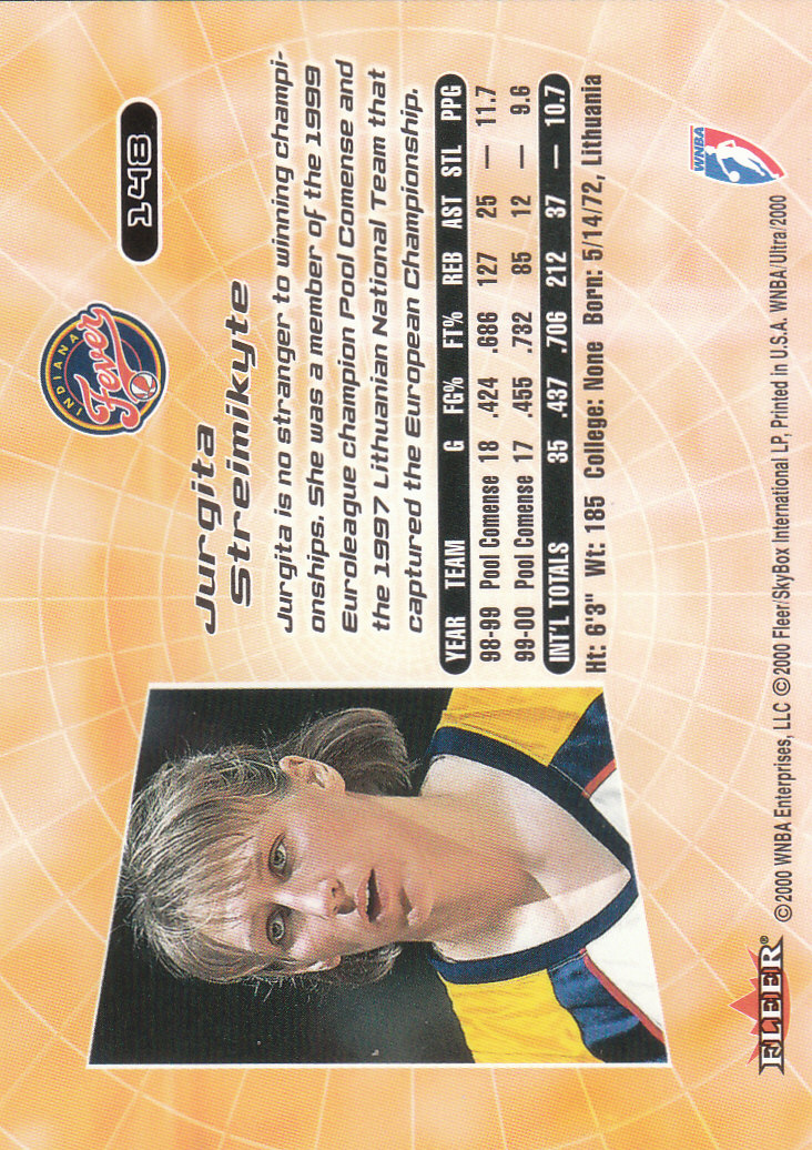 2000 Ultra WNBA Basketball Part 1 Main Set Cards #1 to #150 - Picture 286 of 290