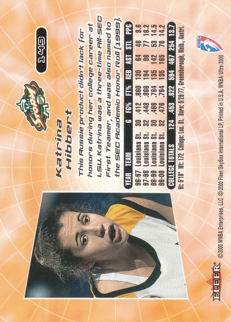 2000 Ultra WNBA Basketball Part 1 Main Set Cards #1 to #150 - Picture 288 of 290