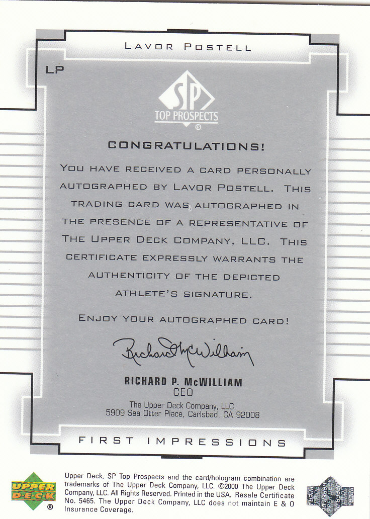 2000 SP Top Prospects (Upper Deck) Basketball - Picture 92 of 100