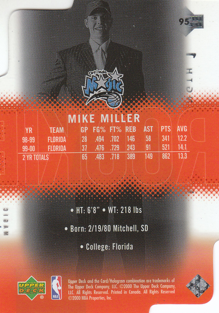 2000/2001 Slam (Upper Deck) Basketball - Picture 106 of 120