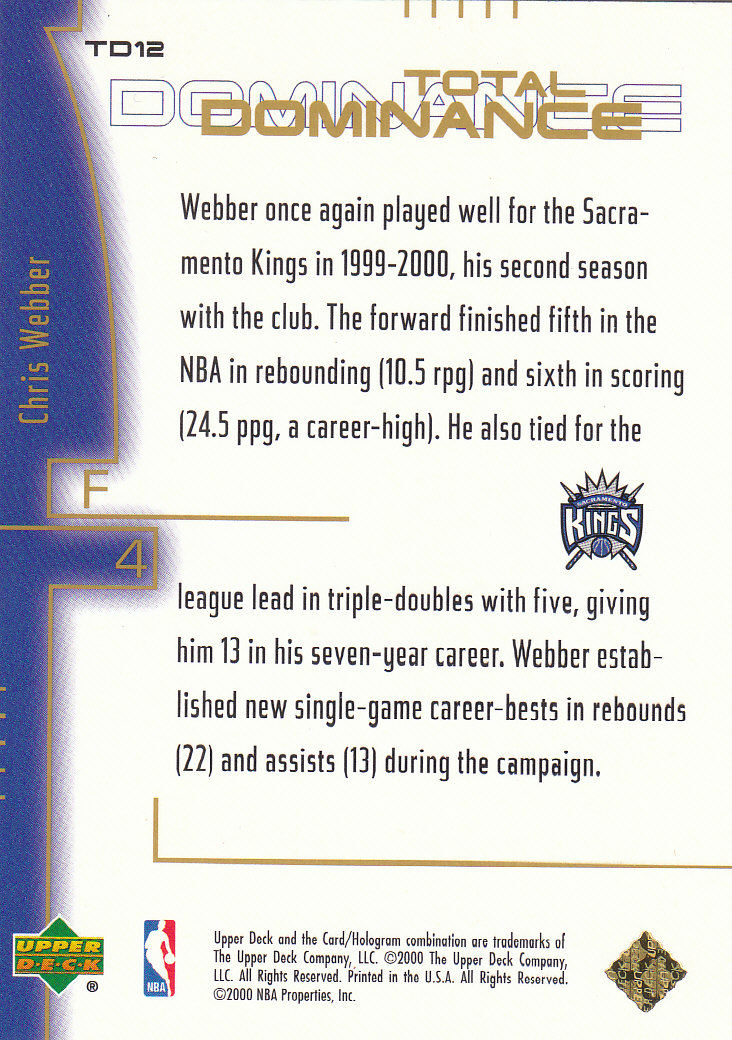 2000/2001 Upper Deck Basketball Part 3 Insert and Parallel Cards - Picture 84 of 133
