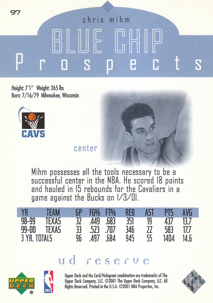 2000/2001 UD Reserve (Upper Deck) Basketball - Picture 11 of 163