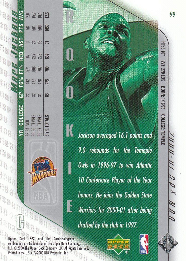 2000/2001 SPX (Upper Deck) Basketball - Picture 18 of 204