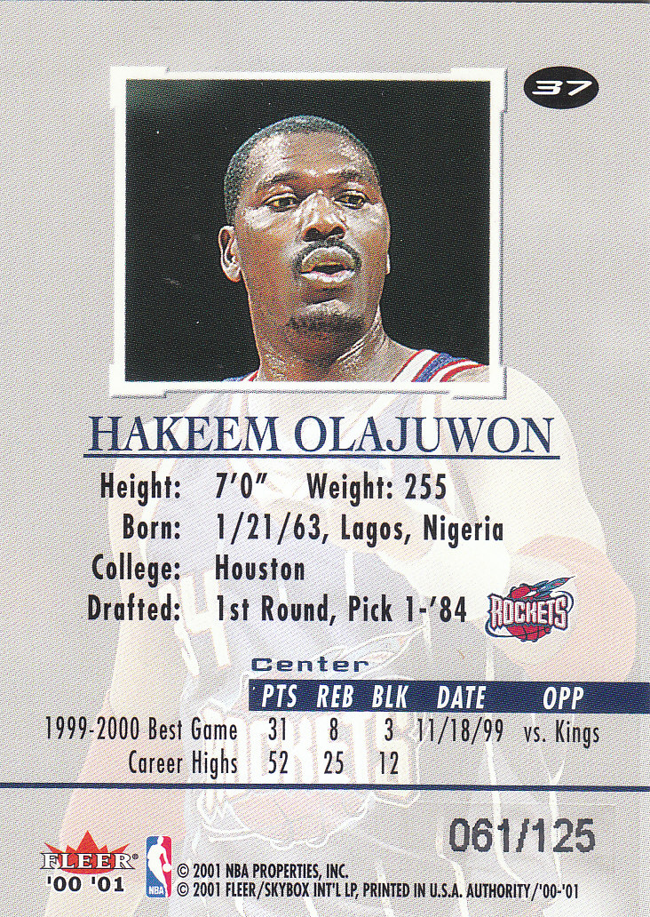 2000/2001 Fleer Authority Basketball - Picture 233 of 241