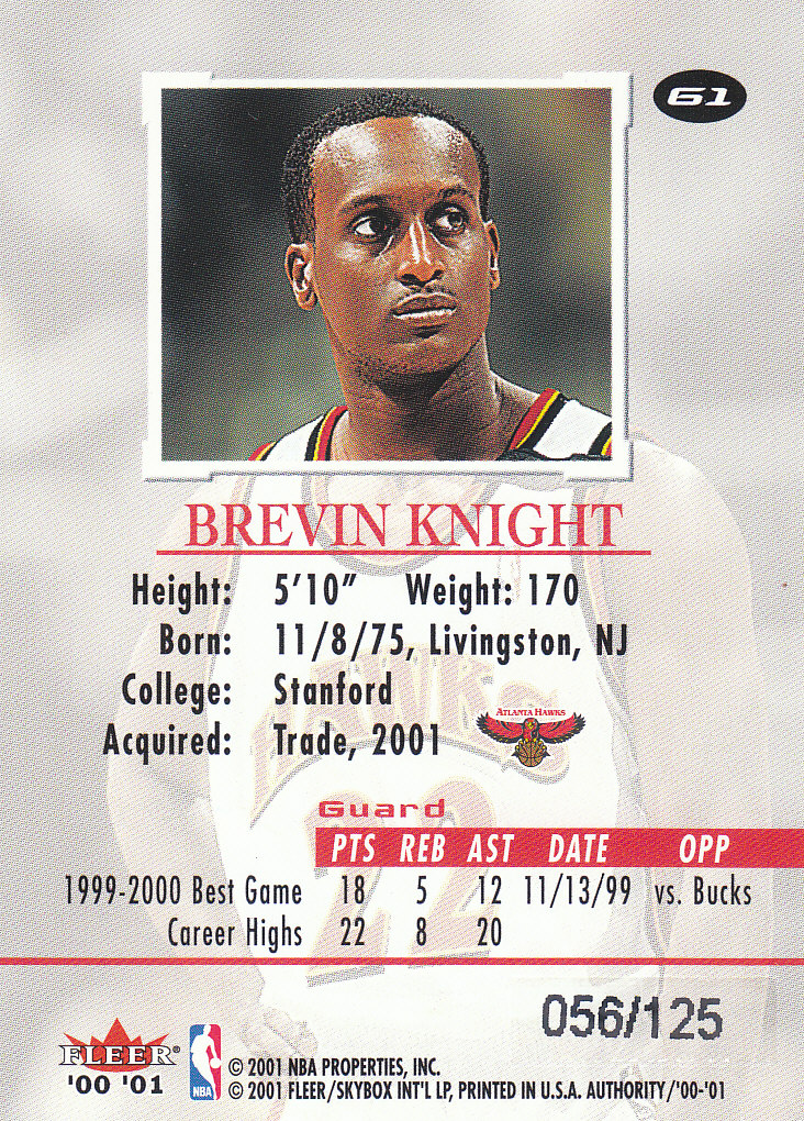 2000/2001 Fleer Authority Basketball - Picture 235 of 241