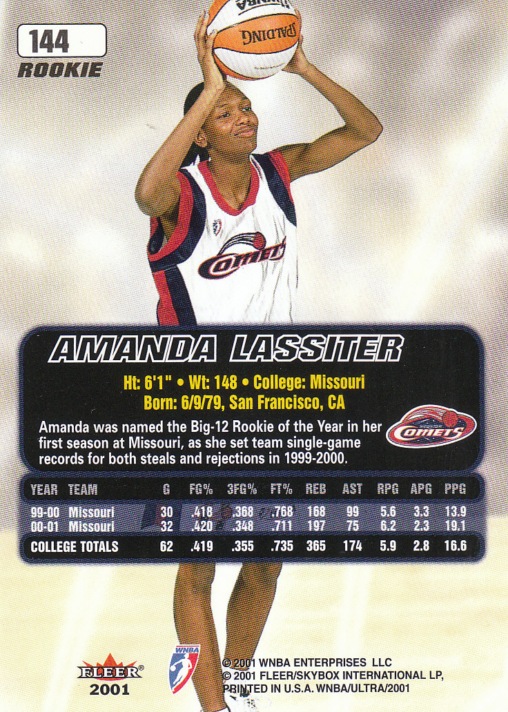 2001 Ultra WNBA (Fleer) Basketball - Picture 149 of 151