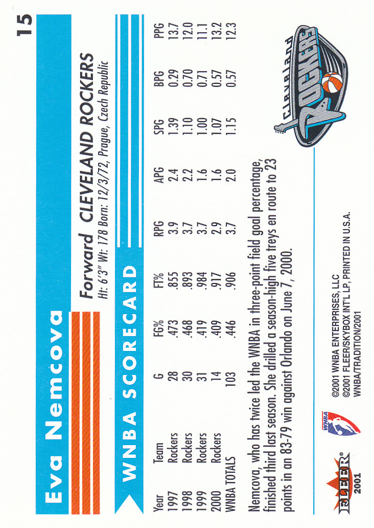 2001 Fleer WNBA Basketball - Bild 23 von 289