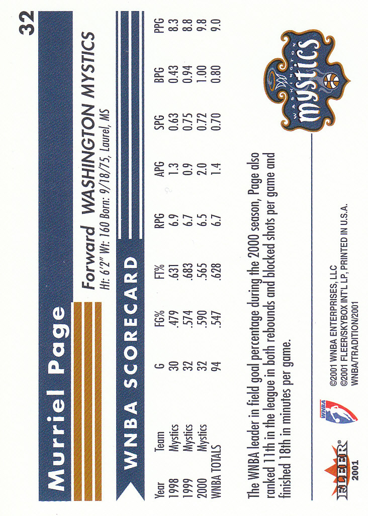 2001 Fleer WNBA Basketball - Bild 51 von 289