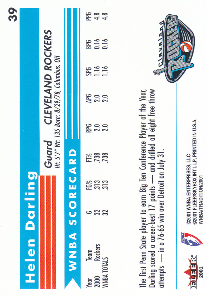 2001 Fleer WNBA Basketball - Bild 59 von 289