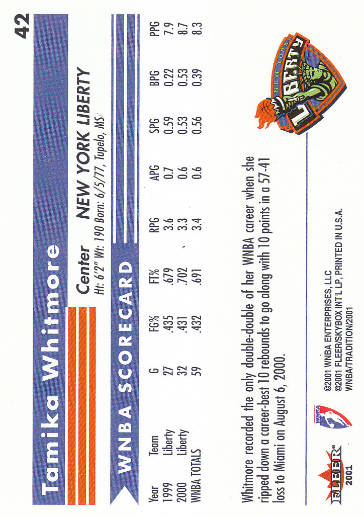 2001 Fleer WNBA Basketball - Bild 63 von 289