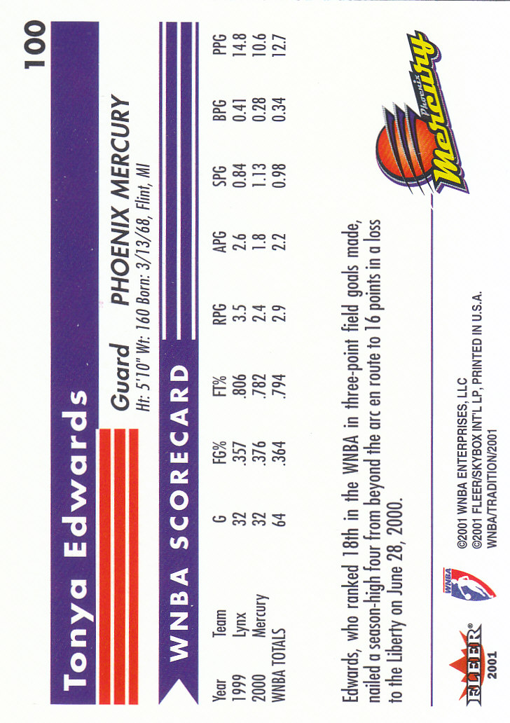 2001 Fleer WNBA Basketball - Bild 145 von 289
