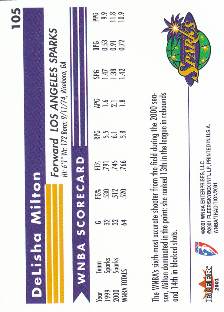 2001 Fleer WNBA Basketball - Bild 149 von 289